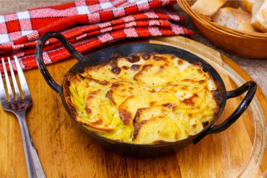Gratin Dauphinois a French Dish in Which Potato Slices are Luxuriating in Garlic Cream