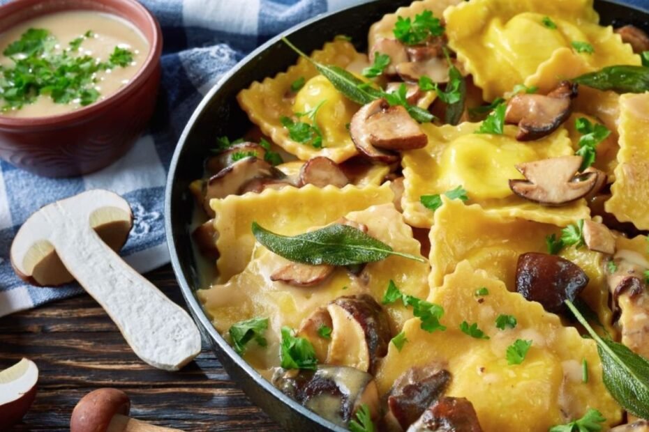 Porcini Mushroom Ravioli in a Creamy Sauce - A Gourmet Delight for Special Occasions
