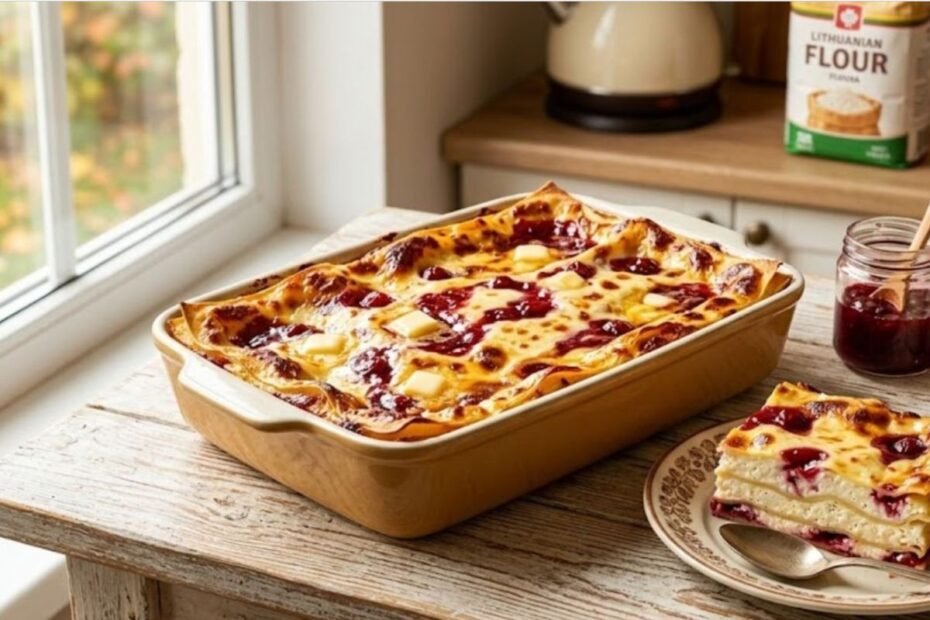 Sweet Cottage Cheese Lasagna with Jam
